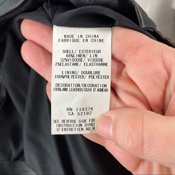 Helmut Lang Linen and Lamb Leather Moto Blazer Jacket - Picture 7 of 9